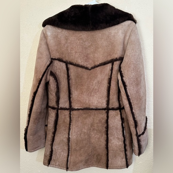 Matterhorn Napa CA 70s VTG Real Shearling Fur Mens Western Sheepskin Barn Coat - Picture 9 of 16